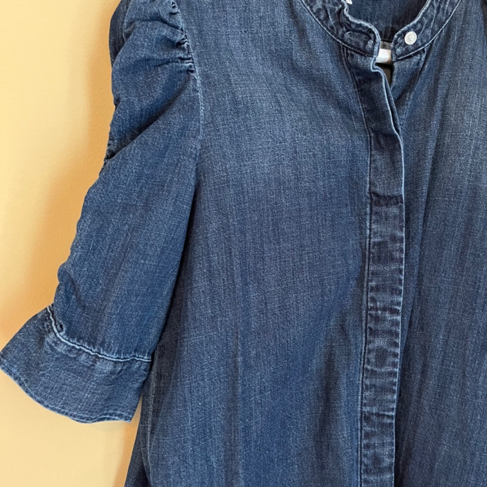Frame Ruffled Sleeve Denim Shirt - Picture 8 of 8